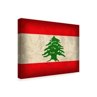 Трговска марка ликовна уметност „Либан потресено знаме“ платно уметност од Црвен Атлас Дизајнс