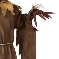Забавен World Inc. Ghostface Scarecrow Ноќта на вештерките застрашувачки костум машки, дете 4-10, кафеава
