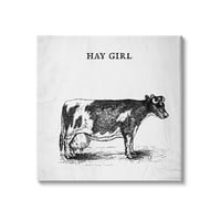 Sumn Industries Hay Girl Girl Смешна фраза Фарма куќа млечни крави, 36, дизајн од Дафне Полсели