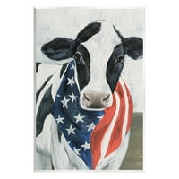 Фарма крава Американско знаме животни животни и инсекти графичка уметност Необраната уметничка печатена wallидна