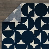 Ломакноти Тераса Тропска Севела 9 '12' Геометриски затворен простор на отворено килим сино бело