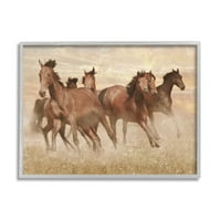 Stuple indtries диви коњи стампедо монохроматско кафеаво поле, 16, дизајн од Марк Премиер
