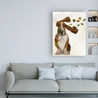 Трговска марка ликовна уметност 'Basset Hound Windswept and Interness' Canvas Art by Fab Funky