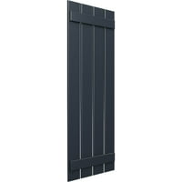 Ekena Millwork 23 W 45 H TRUE FIT PVC Четири табли распоредени од табла-N-Batten Sulters, Starless Night Blue