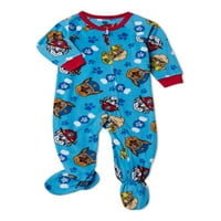 Paw Patrol Toddler Boy Footed Microfleece Black Sleeper Pajamas