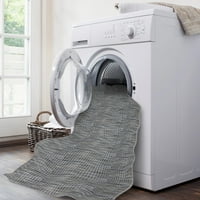Онтансон машина што може да се мие памук рамен тркач за тркала за спална соба, 2'7 6 ', кафеава беж плетена