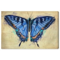 Wynwood Studio Animals Wall Art Canvas Prints 'Blissful Butterfly' инсекти - сина, виолетова