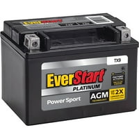 EverSertart Premium AGM Power Sport Battery, Group Size T Volt, CCA