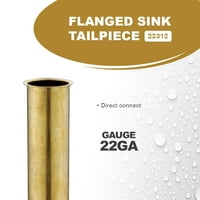 Highcraft Flanged Tain Tailpeece за апликации за тубуларно одвод, 1- in., 22Ga месинг