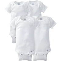 Гербер новороденче момче или девојче Унисејски бренд со кратки ракави со кратки ракави, 4-пакувања