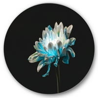 DesignArt „Затвори од бел и чист сина маргаритка јас“ традиционална метална wallидна уметност - диск од 29
