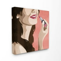 Sumn Industries Fashion Designer Lips Smile розова слика XL Canvas wallидна уметност од Маркус Премиер