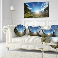 Дизајн Кавказ ридови под светло зајдисонце - пејзаж печатена перница за фрлање - 12x20