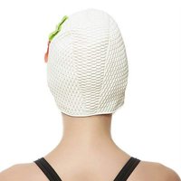 Капа за капење за пливање Беемо за жени и девојчиња - ретро стил доцна меурчиња за пливање капа со трикратни цвеќиња за долга кратка коса