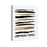 Студиото Wynwood Апстрактна wallидна уметност платно ги отпечати формите „in in line“ - бело, црно