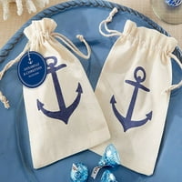 Voyages Anchor Muslin Favor Tag