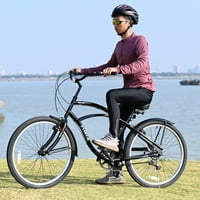 Aukfa 26 крстосувачки велосипед велосипед велосипед за мажи, црна боја