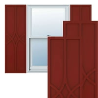 Ekena Millwork 15 W 63 H TRUE FIT PVC CEDAR PARK FIXED MONTING SULTTERS, PEPPER RED
