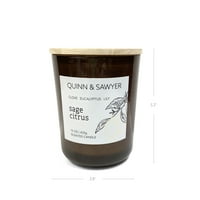 Quinn & Sawyer Sage Citrus 2-Wick Candle, OZ