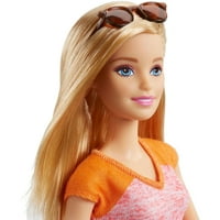 Барби кампување забавна кукла со кантина и очила за сонце, русокоса