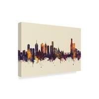Трговска марка ликовна уметност „Мелбурн Австралија Skyline III 'Canvas Art By Michael Tompsett