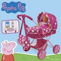 Peppa Pig: Сет за детски кукли за бебиња - розови и бели точки - сет, одговара на кукли до 18