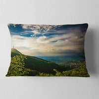 DesignArt Vitosha Mountain над Софија Бугарија - пејзаж печатена перница за фрлање - 18x18