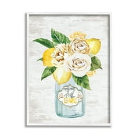 Stuple Industries Fresh Lemon Floral Bouquet Farmers Markers Jar, 14, дизајн со букви и наредени