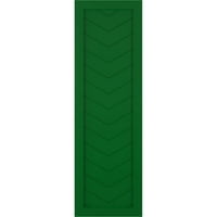 Ekena Millwork 12 W 32 H TRUE FIT PVC SINE PALLE CHEVRON модерен стил фиксни ролетни за монтирање, виридијан зелена