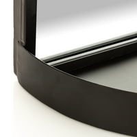 Метално огледало со лак со полица, црно