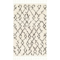 Уметнички ткајачи Бербер Шаг Трелис област килим, беж, 3'11 5'7