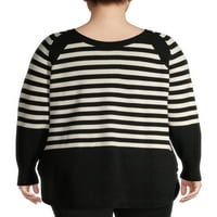 Terra & Sky Women's Plus Size Size Tunic со должина на џемпер со лента
