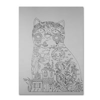 Трговска марка ликовна уметност „мачка и петел 1“ платно уметност од Оксана Зика