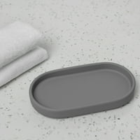 Главни додатоци за бања со керамички камења 3 парчиња сет, сива