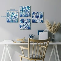 Спална соба wallиден декор, сина цветна wallидна уметност, сет, секој, модерно апстрактно сликарско платно