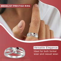 Персонализиран моден прстен за женски Flavia, достапен во сребро, 10к злато позлатена сребро, 10к и 14к жолто