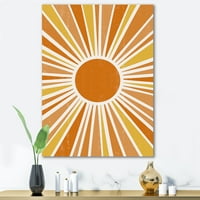 Минимално светло сјајно портокалово сончево зраци I сликање на платно уметничко печатење