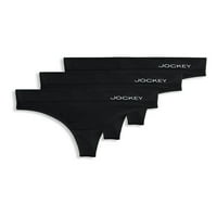 Jockey® Essentialsенски Seamfree® Eco Thong долна облека, без линиски гаќички, пакет, големини Small-3XL,