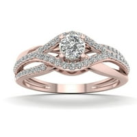 1 3CT TDW Diamond 10K Rose Gold Gold Bypass Engumange Ring