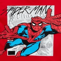 Marvel Spider-Man Boys Short Sneave Mairt & плетени шорцеви, сет на облеки од 2 парчиња, големини 4-14