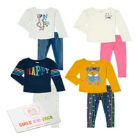 Деца од Garanimals Girls Mi & Match Kid Dight Box, сет на облеки од 8 парчиња, големини 4-10